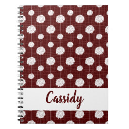 Cuaderno Patrón de animador maroon Pom Pom