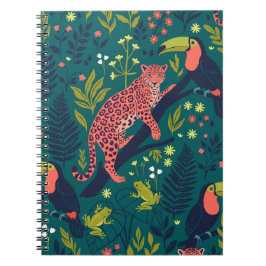 Cuaderno Patrón de animal de selva exuberante