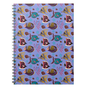 Cuaderno Patrón de animales acuáticos   vida submarina en e