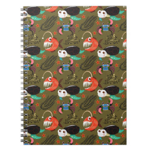 Cuaderno Patrón de animales acuáticos   vida submarina en l