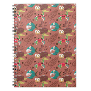Cuaderno Patrón de animales acuáticos   vida submarina en l