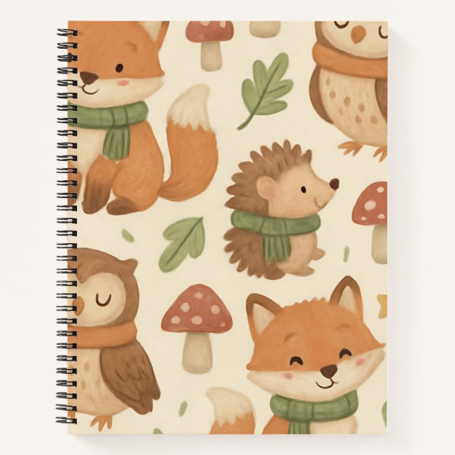 Cuaderno Patrón de Animales Caprichosos del Bosque (Anverso)