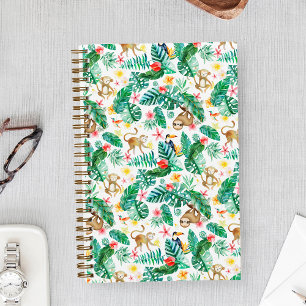Cuaderno Patrón de Animales Coloridos de la Jungla Tropical