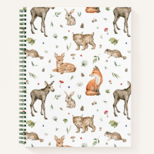 Cuaderno Patrón de animales de bosque