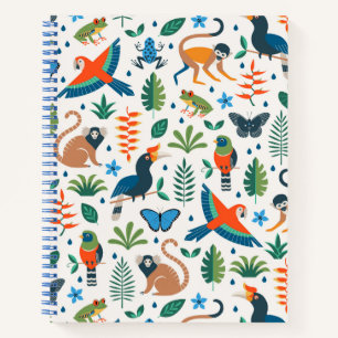 Cuaderno Patrón de animales de selva tropical