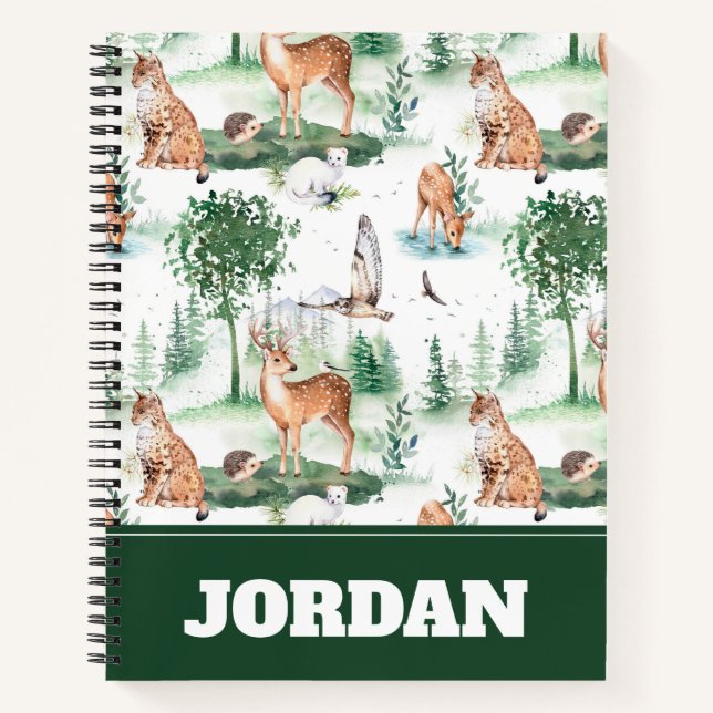 Cuaderno Patrón de animales de Woodland Baby (Anverso)