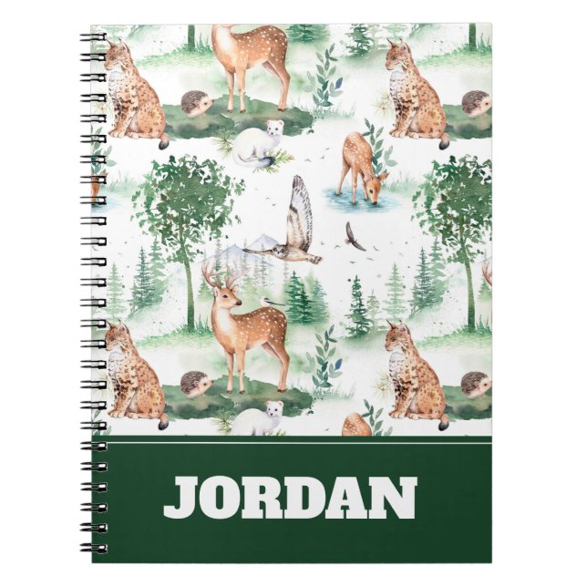 Cuaderno Patrón de animales de Woodland Baby (Frente)