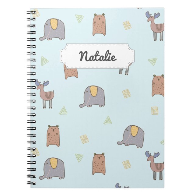 Cuaderno Patrón de animales escandinavos curados de persona (Frente)
