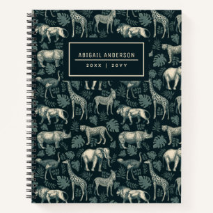 Cuaderno Patrón de animales salvajes africanos