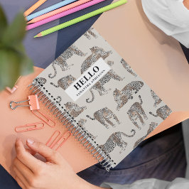 Cuaderno Patrón de animales salvajes del leopardo de la jun