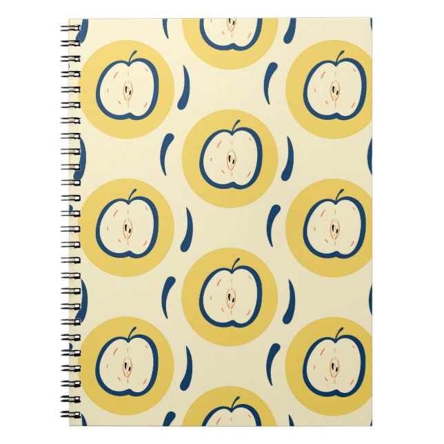 Cuaderno Patrón de Apple de época: tapiz clásico (Frente)