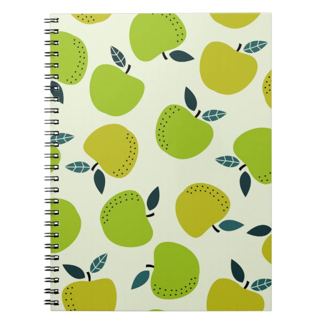 Cuaderno Patrón de Apple sin soldadura. Tema de la fruta il (Frente)
