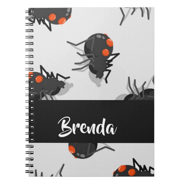 Cuaderno Patrón de araña de viuda negra (Frente)