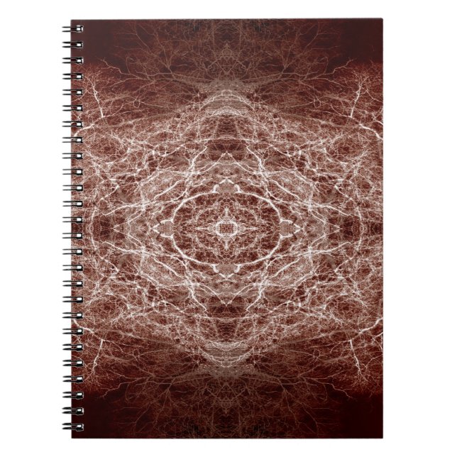 Cuaderno Patrón de árbol de imágenes reflejado (Frente)