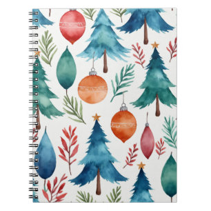 Cuaderno Patrón de árbol de Navidad