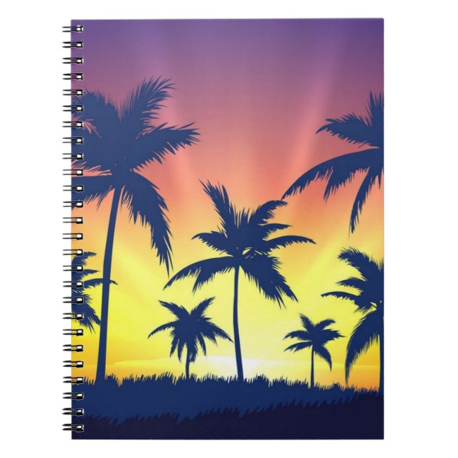 Cuaderno Patrón de árbol de palma (Frente)