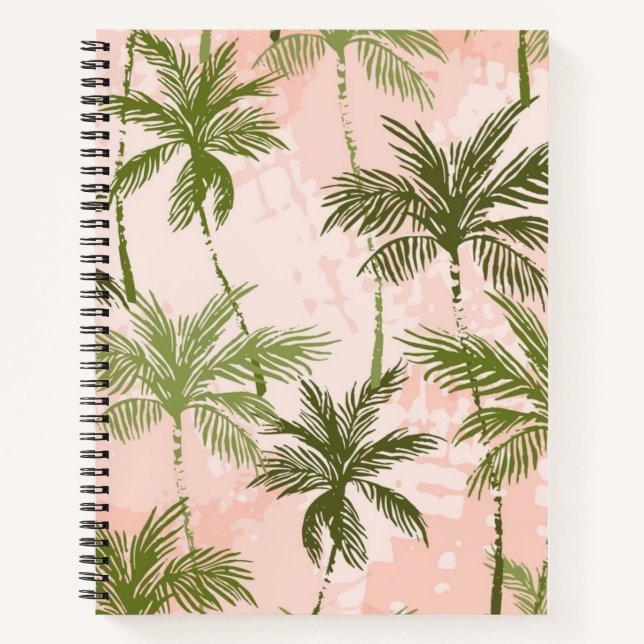 Cuaderno Patrón de árbol de palma (Anverso)