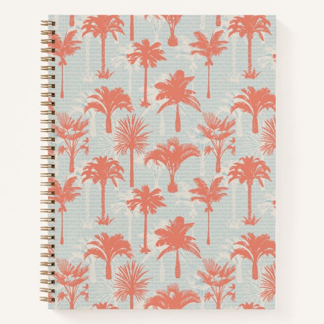 Cuaderno Patrón de árbol de palma de Pastel (Anverso)