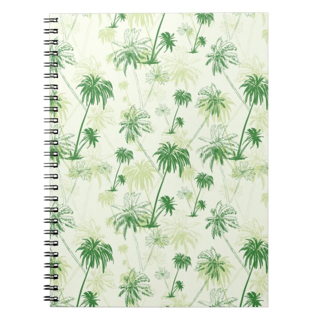 Cuaderno Patrón de árbol de palma verde (Frente)