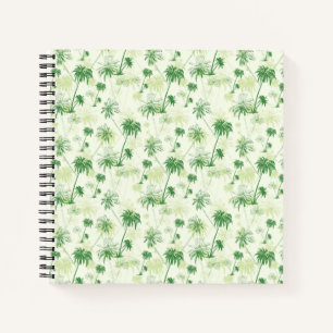 Cuaderno Patrón de árbol de palma verde