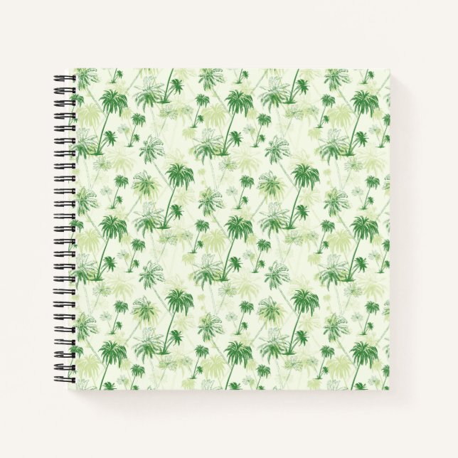 Cuaderno Patrón de árbol de palma verde (Anverso)