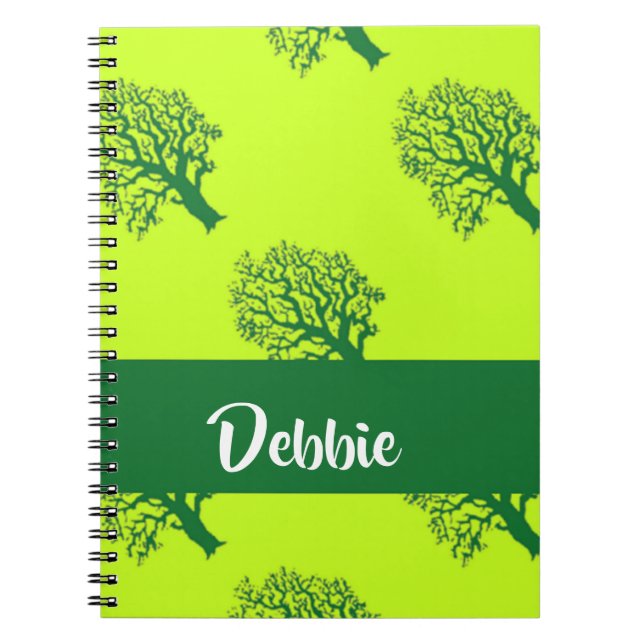 Cuaderno Patrón de árbol de roble verde (Frente)
