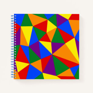 Cuaderno Patrón de arco iris de polígono