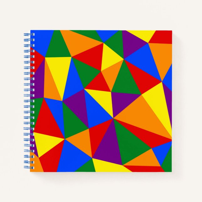 Cuaderno Patrón de arco iris de polígono (Anverso)