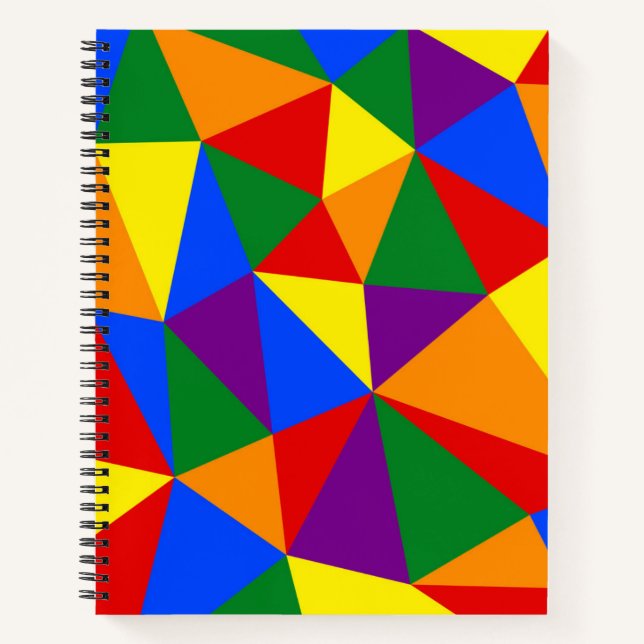 Cuaderno Patrón de arco iris de polígono (Anverso)