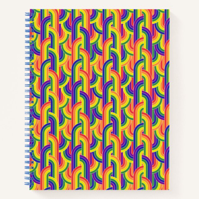 Cuaderno Patrón de arco iris moderno (Anverso)