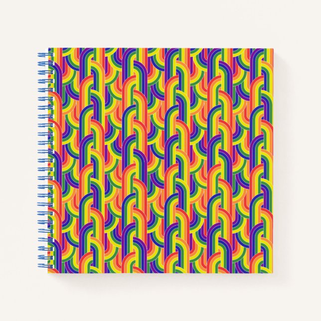 Cuaderno Patrón de arco iris moderno (Anverso)