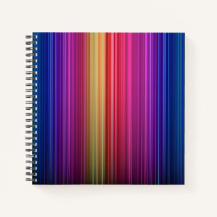 Cuaderno Patrón de arco iris vertical acrílico colorido