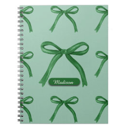 Cuaderno Patrón de arco verde personalizado elegante