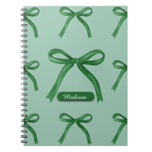 Cuaderno Patrón de arco verde personalizado elegante