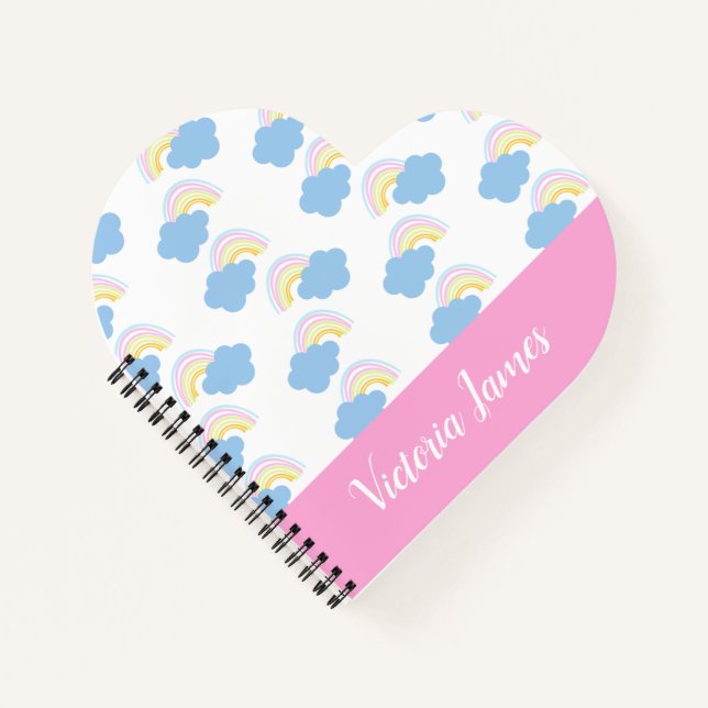 Cuaderno Patrón de Arcoíris y Nubes para Niños de Verano (Anverso)