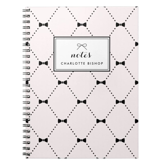 Cuaderno Patrón de arcos de diamante rosa claro personaliza (Frente)