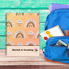 Cuaderno Patrón de arcos de lluvia en bloc de notas amarill