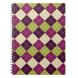 Cuaderno Patrón de argyle sin inconveniente. Fondo de forma