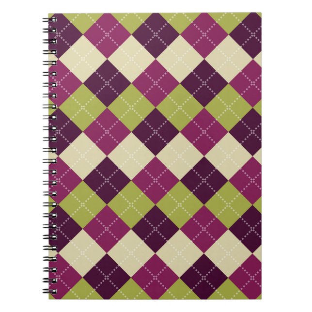 Cuaderno Patrón de argyle sin inconveniente. Fondo de forma (Frente)
