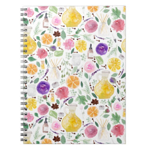 Cuaderno Patrón de arromaterapia en acuarela