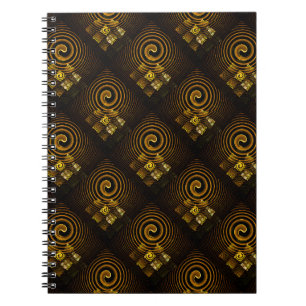 Cuaderno Patrón de arte abstracto boho elegante moderno dor