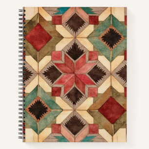 Cuaderno patrón de arte de bloque de colcha geométrica vint