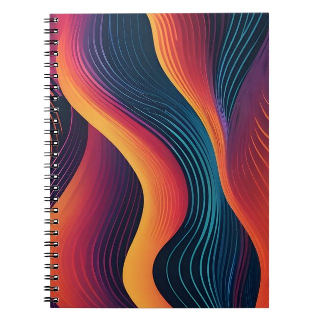 Cuaderno Patrón de arte de líneas abstractas (Frente)