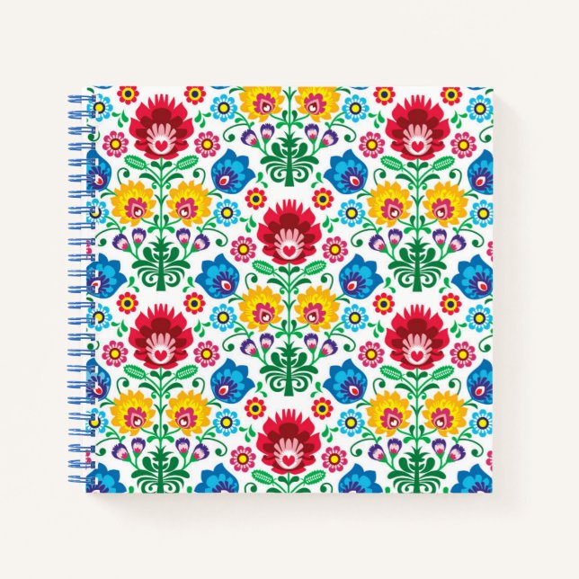 Cuaderno Patrón de arte folclórico del corazón (Anverso)