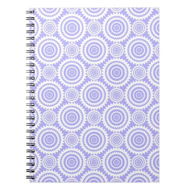 Cuaderno Patrón de Arte Geométrico Azul Periwinkle Pastel (Frente)