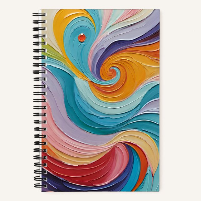 Cuaderno Patrón de arte giratorio colorido (Anverso)