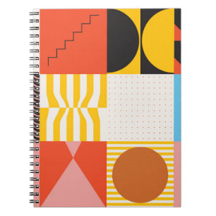 Cuaderno Patrón de arte neo-modernista hecho con abstracto 