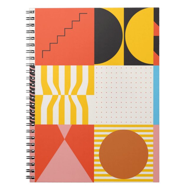 Cuaderno Patrón de arte neo-modernista hecho con abstracto  (Frente)