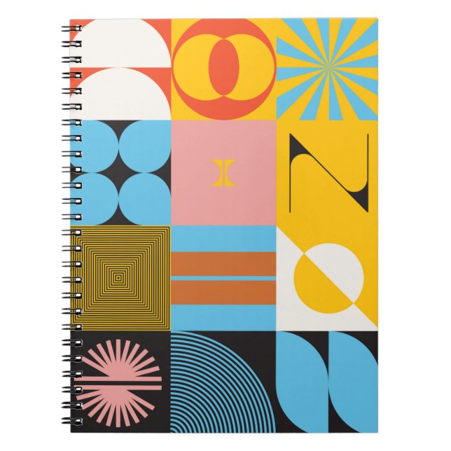 Cuaderno Patrón de arte neo-modernista hecho con g abstract (Frente)