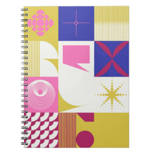 Cuaderno Patrón de arte neo-modernista hecho con g abstract